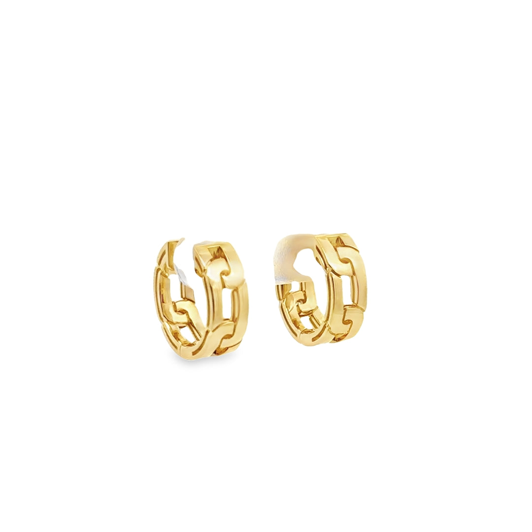 18K Yellow Gold Navarra Huggie Hoop Earrings (Small)