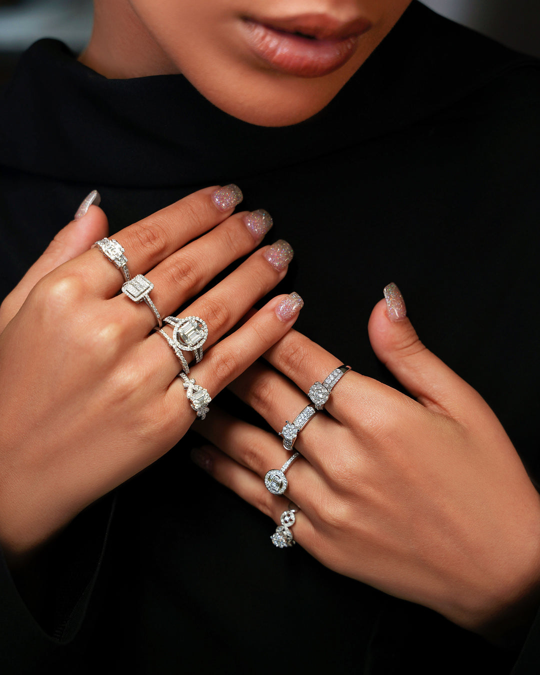 How to wear multiple diamond rings?
