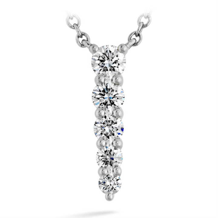 18K White Gold Diamond Identity Pendant Necklace (Small)