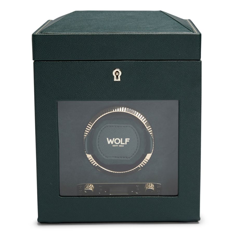 British Racing Single Watch Winder With Storage In Green