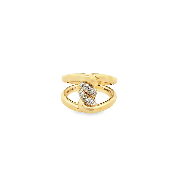 18K Yellow Gold Diamond Cialoma Single Knot Ring