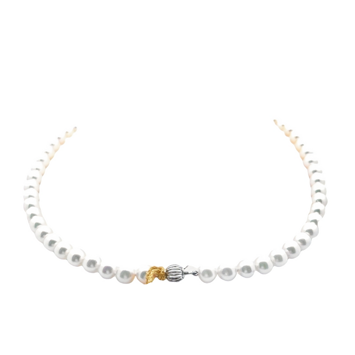 14K White Gold 7MM Akoya Pearl Necklace