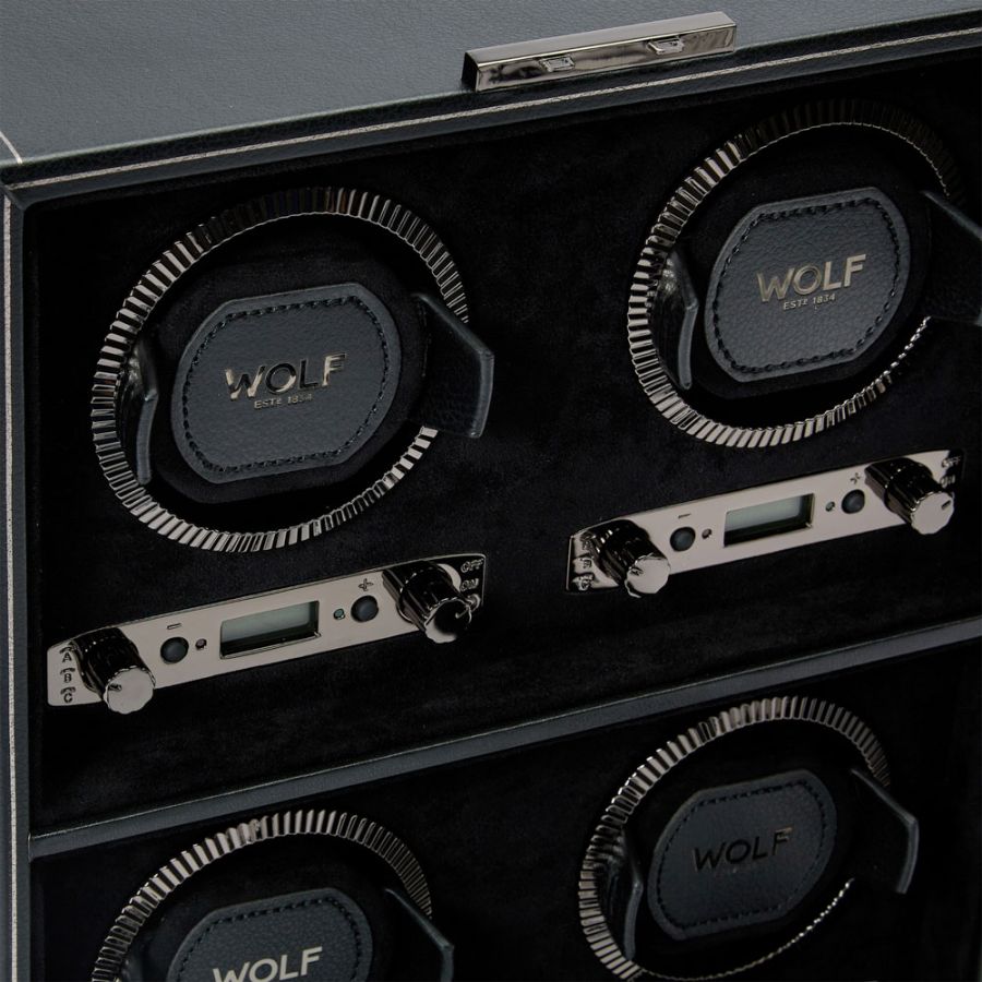 British Racing 4 Piece Watch Winder In Black