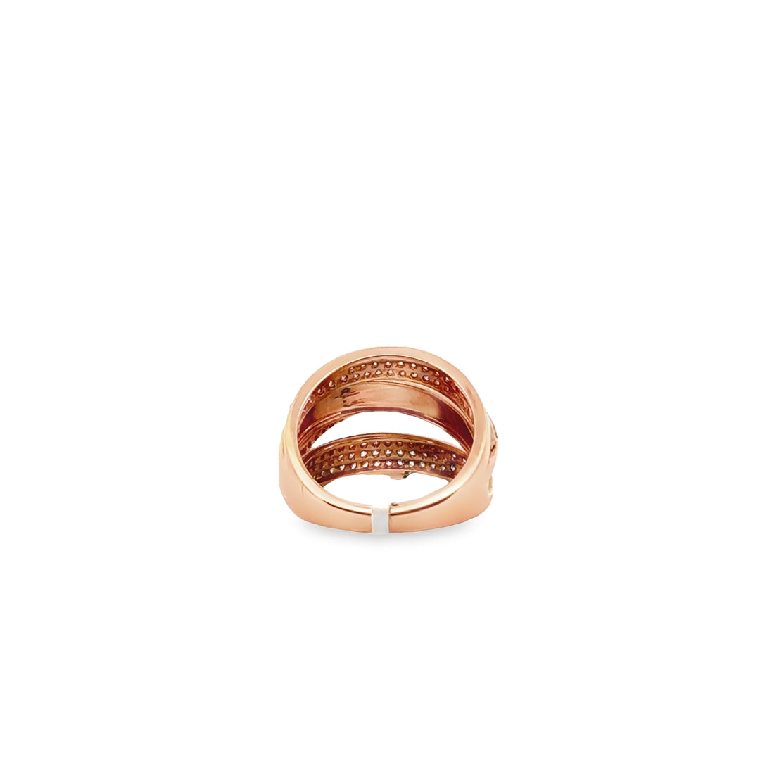 14K Rose Gold Diamond Crossover Ring