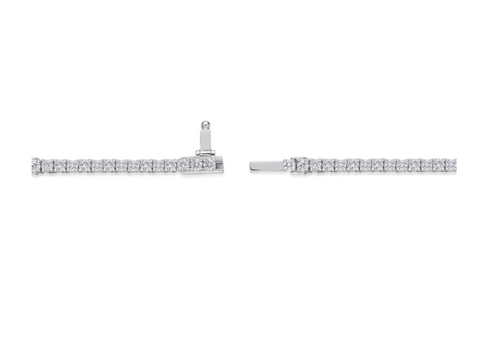 18K White Gold Diamond Classic 4 Prong Line Tennis Bracelet