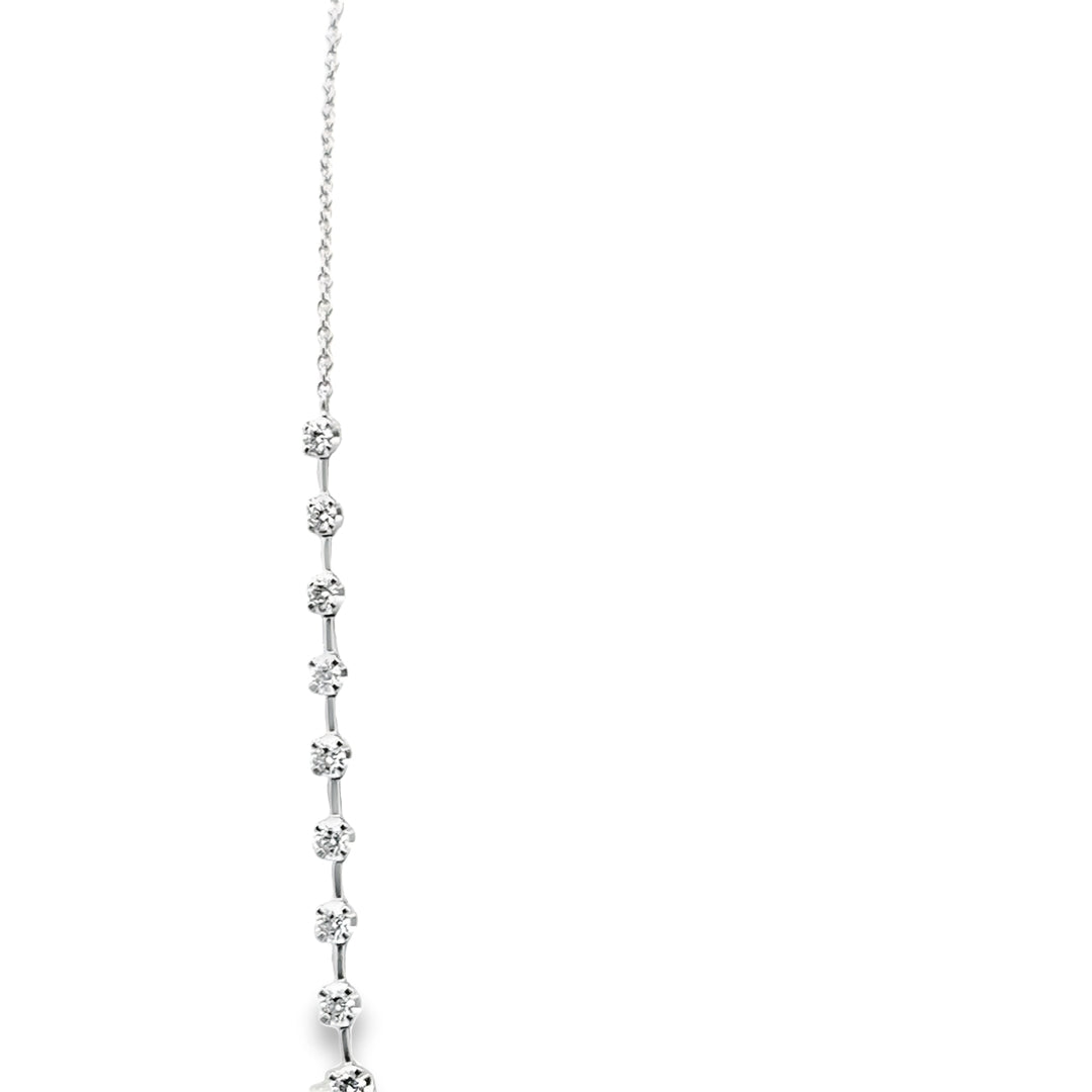 18K White Gold Diamond Serena Station Necklace