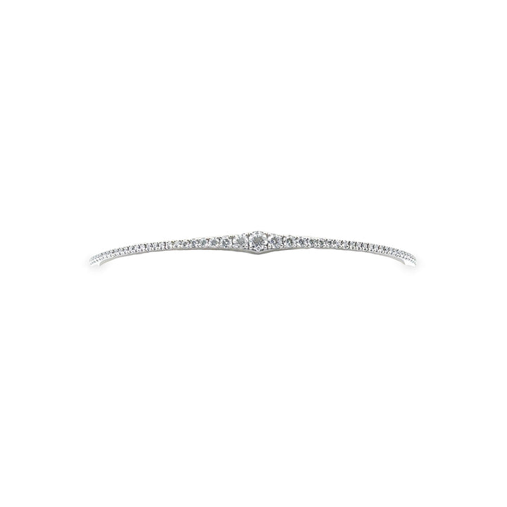 18K White Gold Diamond Tapered Bangle