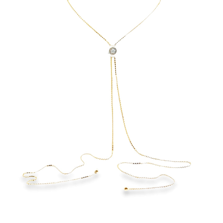 18K Two-Tone Gold Diamond Adjustable Tennis Necklace
