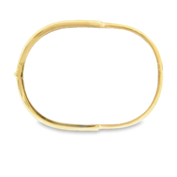 14K Yellow Gold Diamond Scattered Cuff Bangle Bracelet