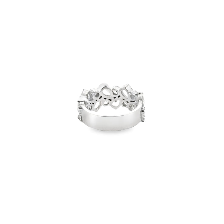 18K White Gold Diamond Multi-Shape Cluster Ring