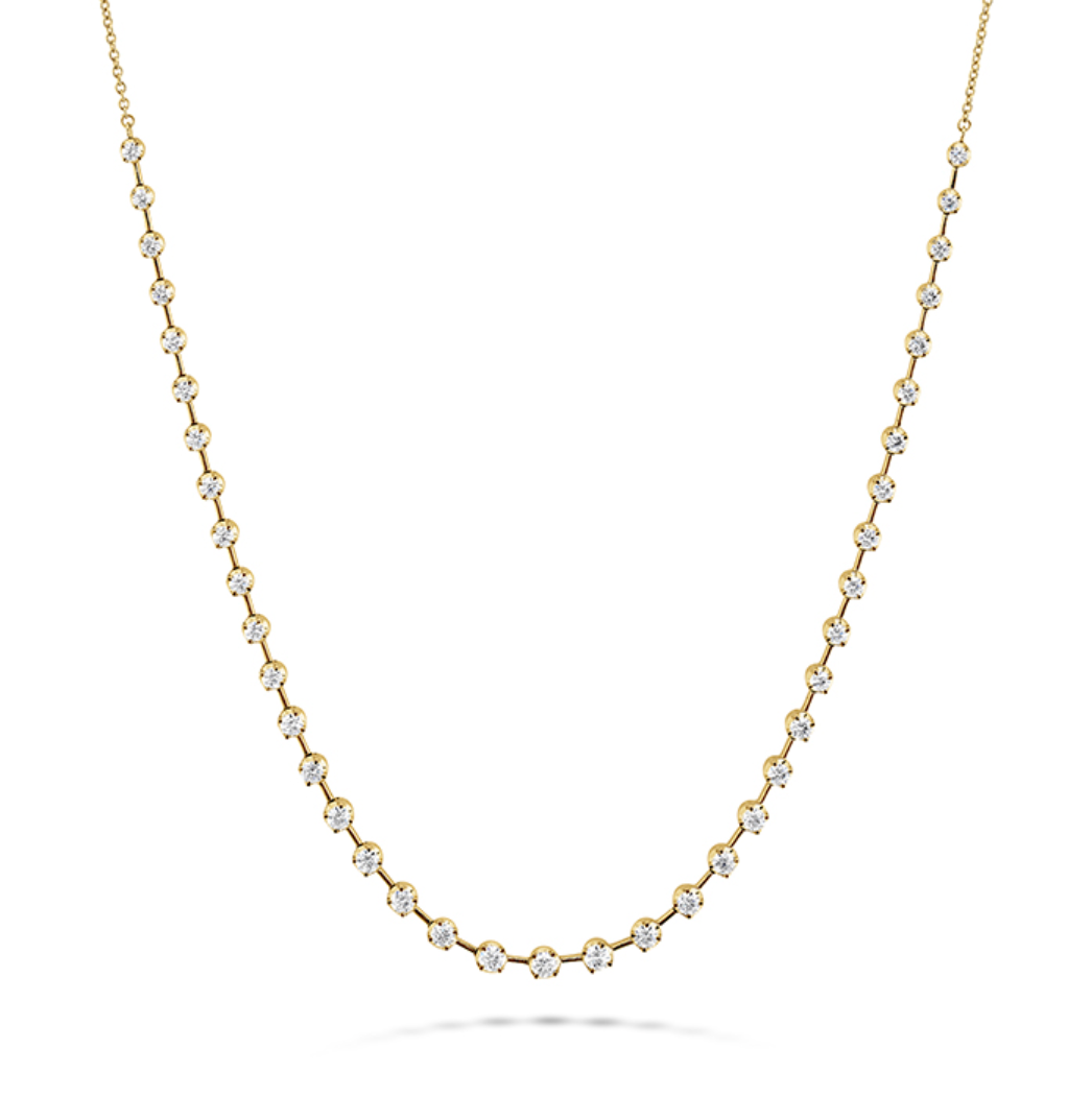 18K Yellow Gold Diamond Serena Half Station Necklace