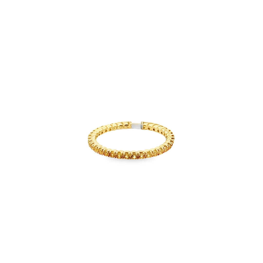 18K Yellow Gold Yellow Sapphire Eternity Stacker Ring