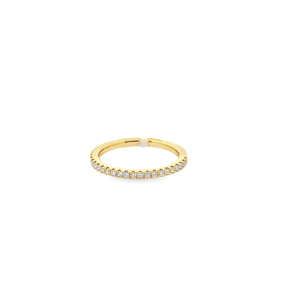 18K Yellow Gold Diamond Bouquet Half Line Stackable Ring