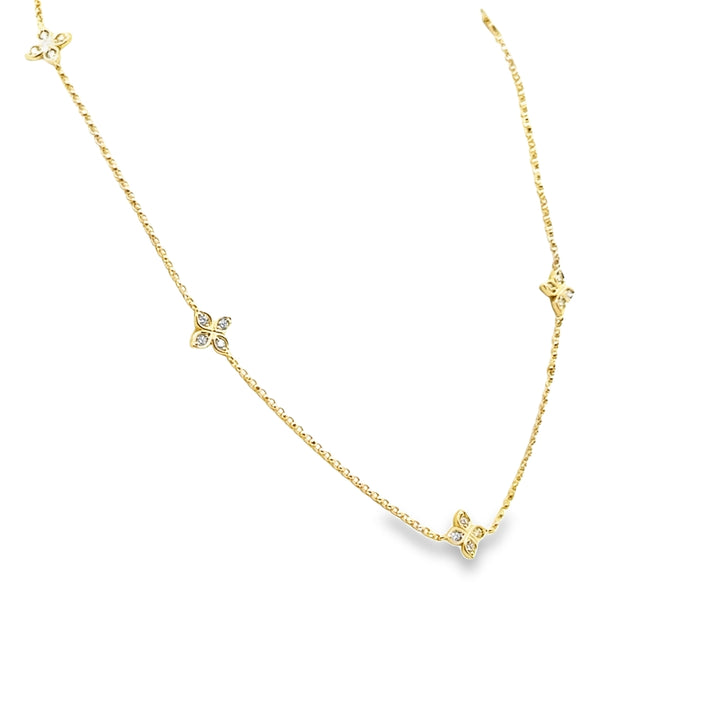 18K Yellow Gold Diamond Love by the Inch 5 Station Necklace