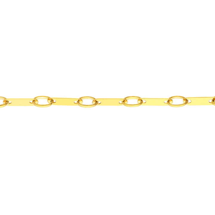 14K Yellow Gold Flat Link Chain Bracelet