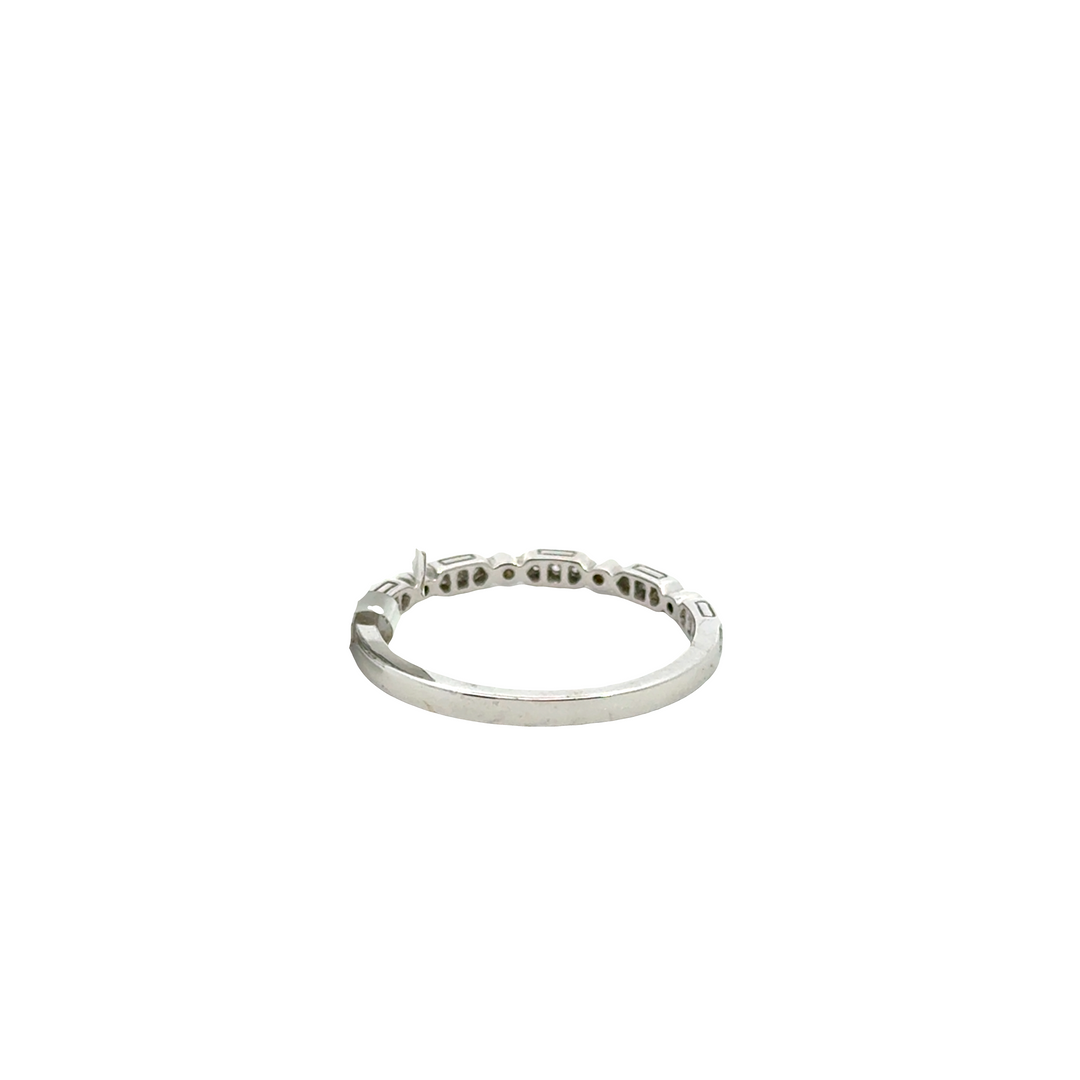 14K White Gold Diamond Bezel Stacker Ring
