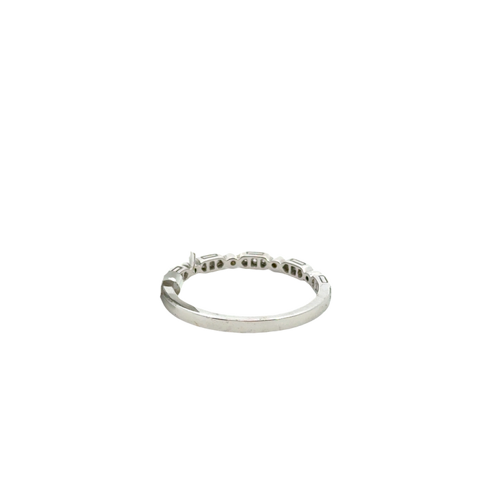 14K White Gold Diamond Bezel Stacker Ring