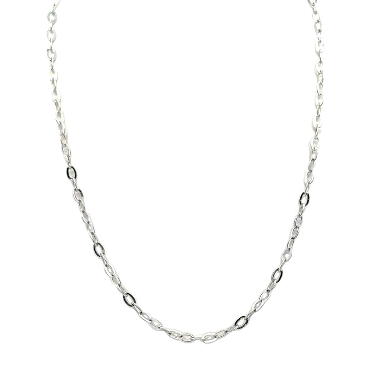 14K White Gold 18" Cable Link Chain