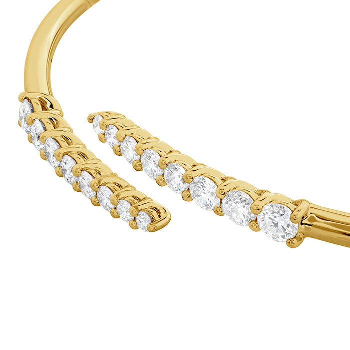 18K Yellow Gold Diamond Identity Bangle Bracelet (Medium)