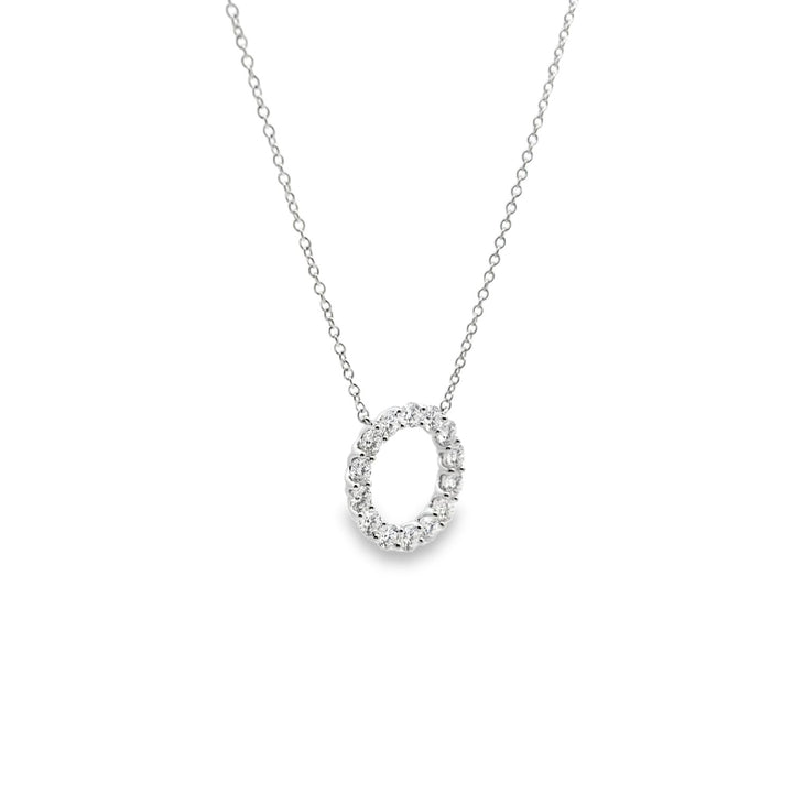 18K White Gold Diamond Circle Necklace