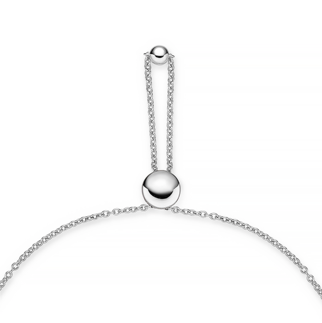 18K White Gold Diamond Cadence Graduated Bolo Bracelet