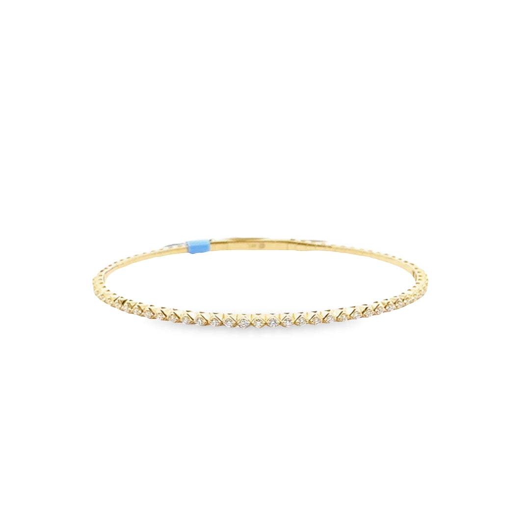 14K Yellow Gold Diamond Flex Bangle Bracelet