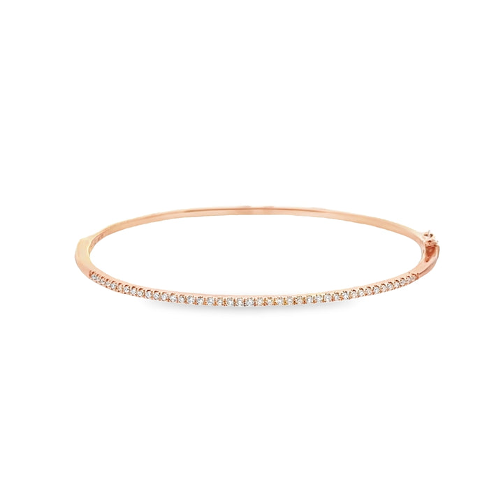 14K Rose Gold Diamond Bangle Bracelet