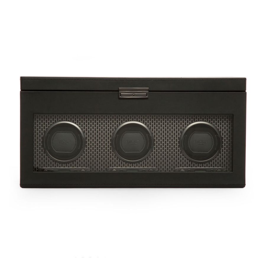 Axis Triple Watch Winder With Storage In Powder Coat