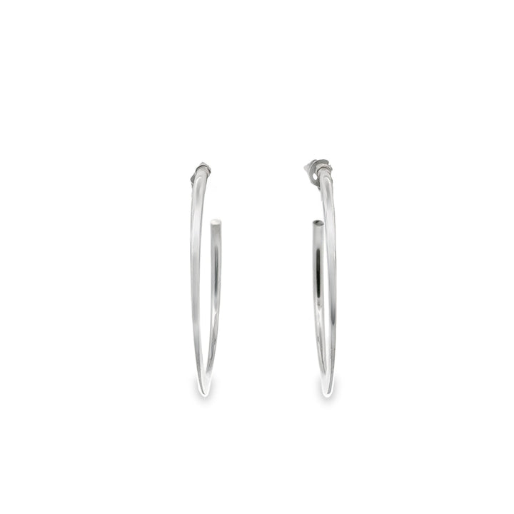 Sterling Silver Cresent Moon Hoop Earrings