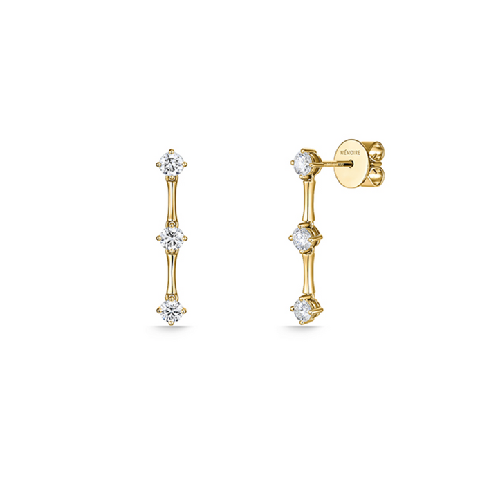 18K Yellow Gold Diamond Serena Drop Earrings