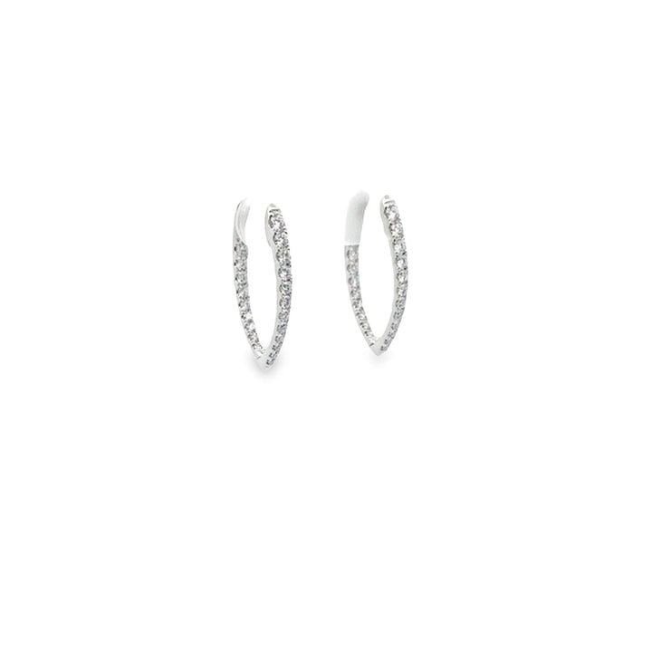 18K White Gold Diamond Imperial Hoop Earrings (Small)