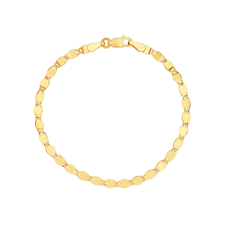 14K Yellow Gold Valentino Link Chain Bracelet