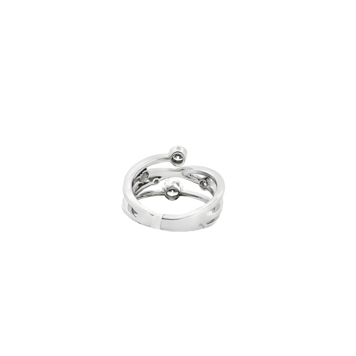 14K White Gold Diamond Freeform Ring