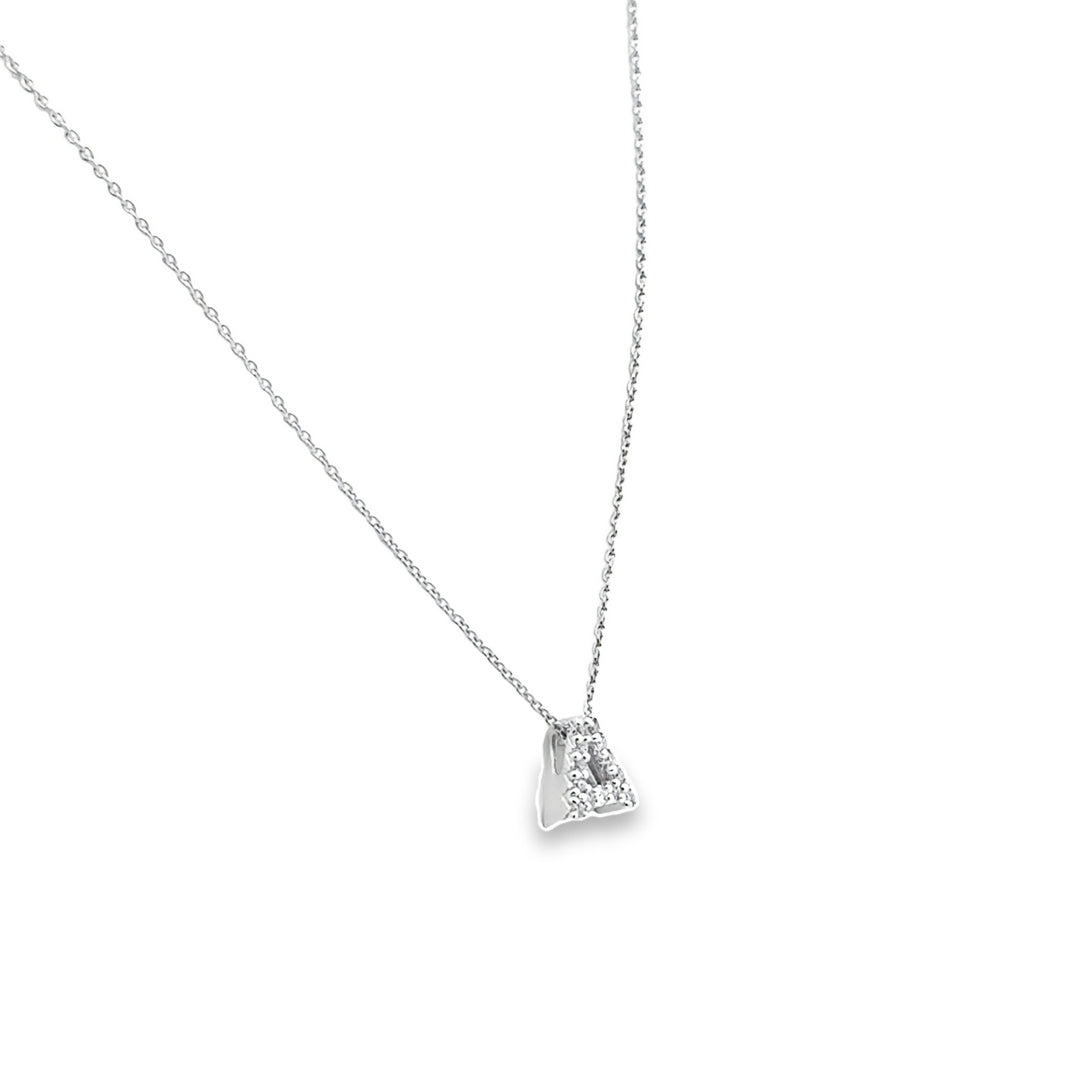 18K White Gold Diamond Tiny Treasures Love Letter "A" Pendant Necklace