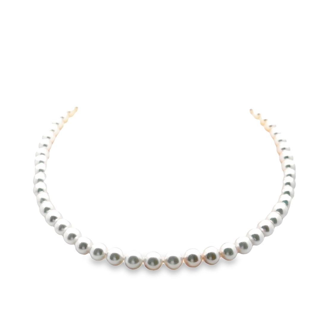 14K White Gold 7MM Akoya Pearl Necklace