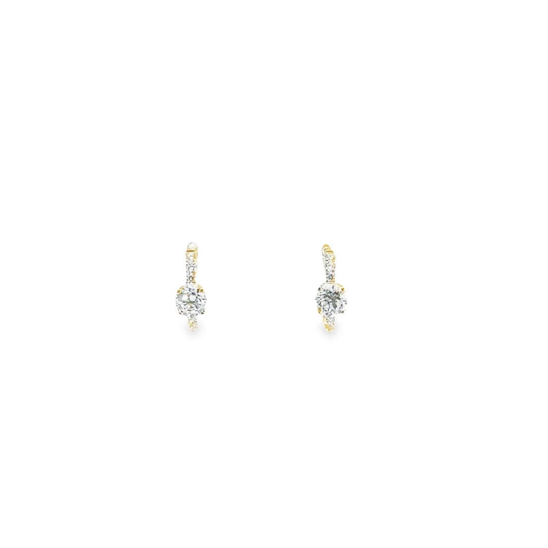14k Yellow Gold Lab Grown Diamond Huggie Earrings