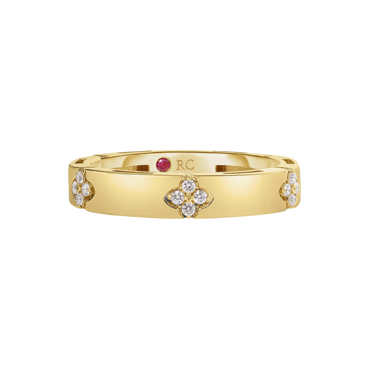 18K Yellow Gold Diamond Narrow Love In Verona Ring