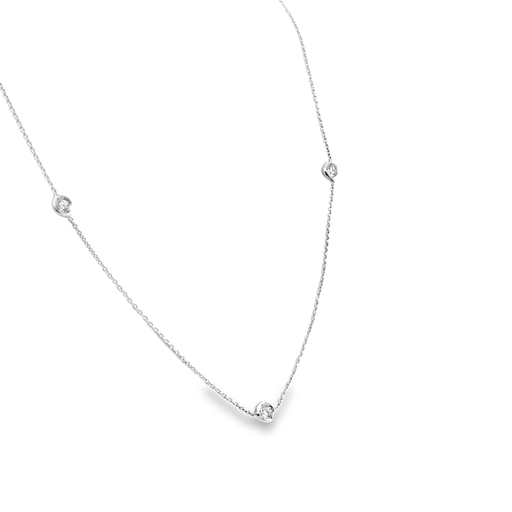 18K White Gold Diamond by the Inch 5 Station Necklace
