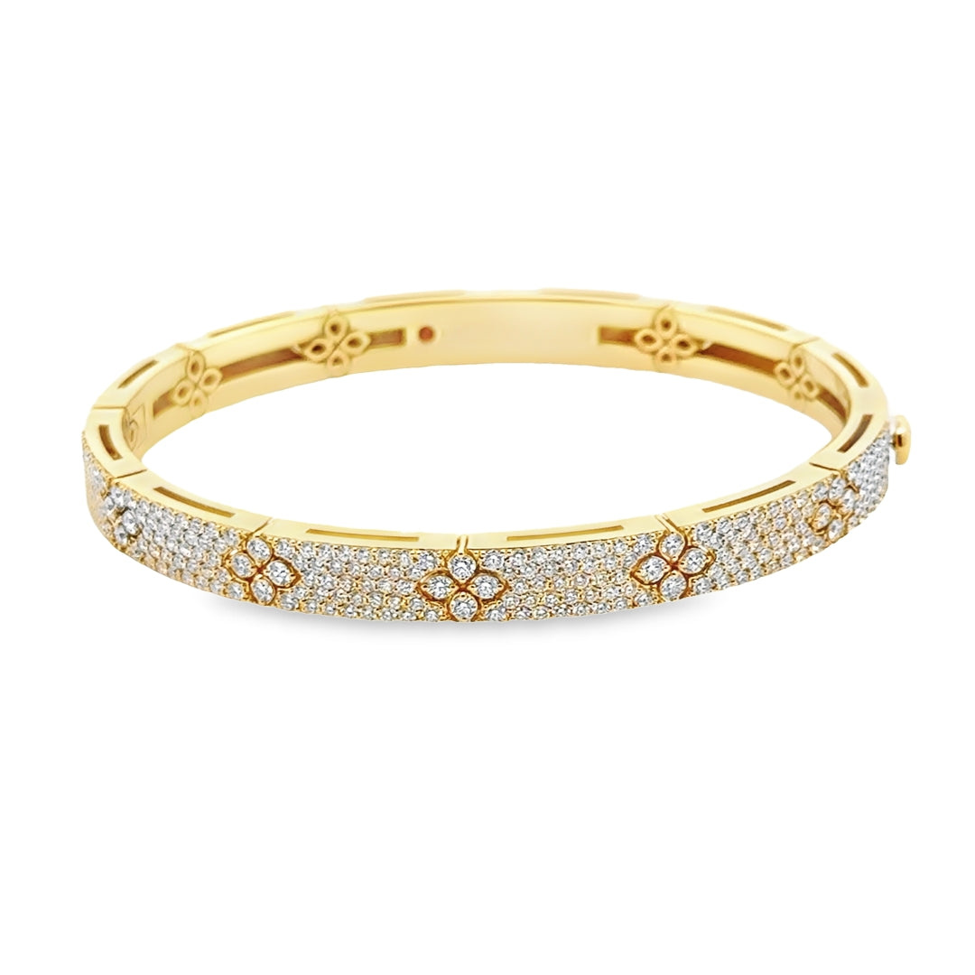 18K Yellow Gold Diamond Love in Verona Pave Bangle Bracelet