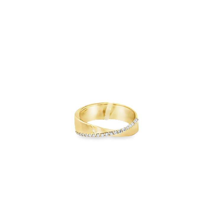 14K Yellow Gold Diamond Twist Ring