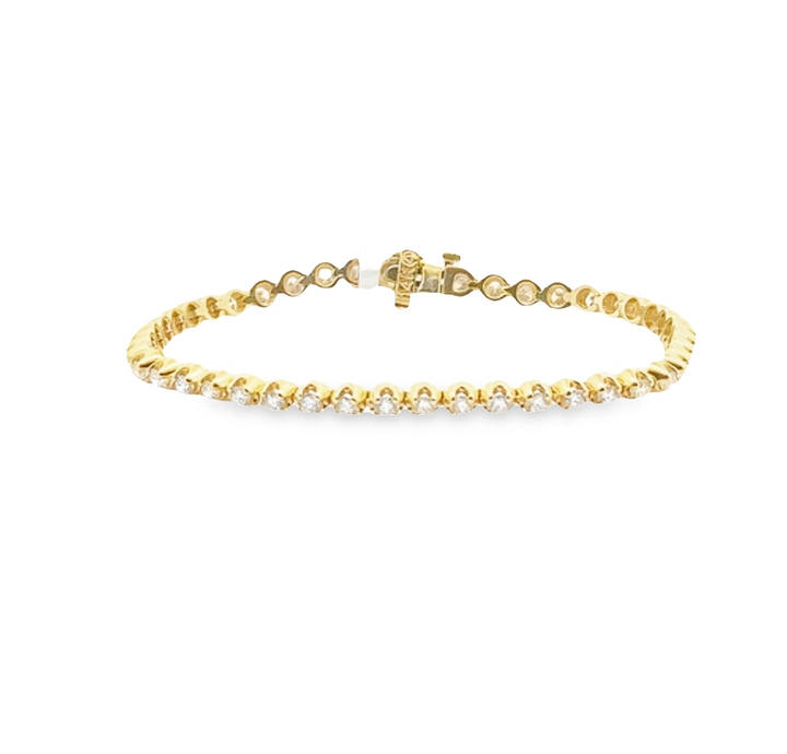 14K Yellow Gold Diamond Tennis Bracelet