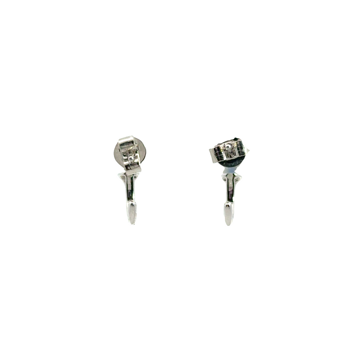 14K White Gold Sapphire Diamond Pear Drop Stud Earrings