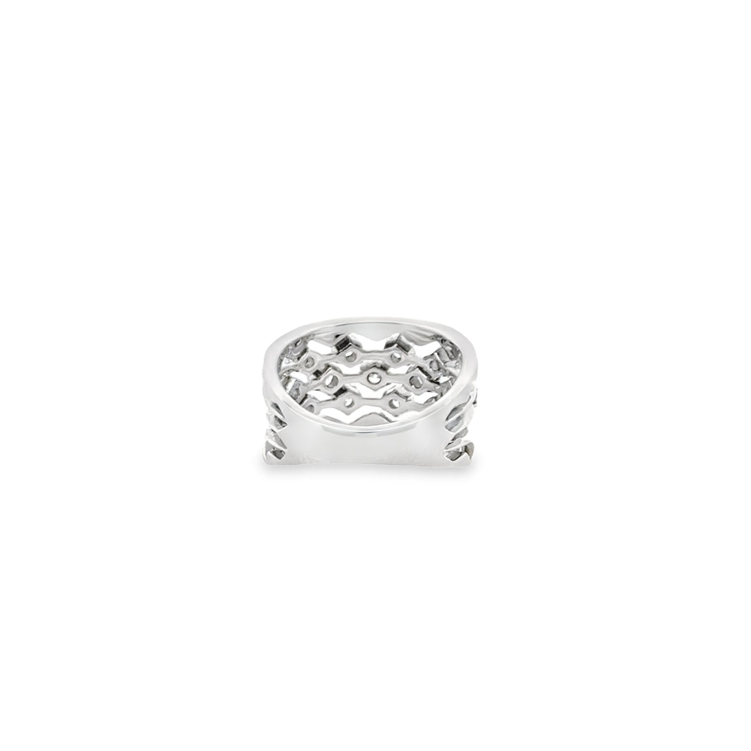 18K White Gold Diamond Art Deco Ring