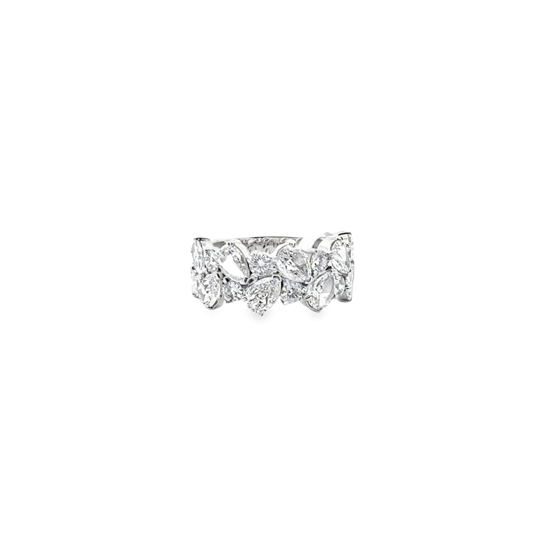 18K White Gold Diamond Multi-Shape Cluster Ring