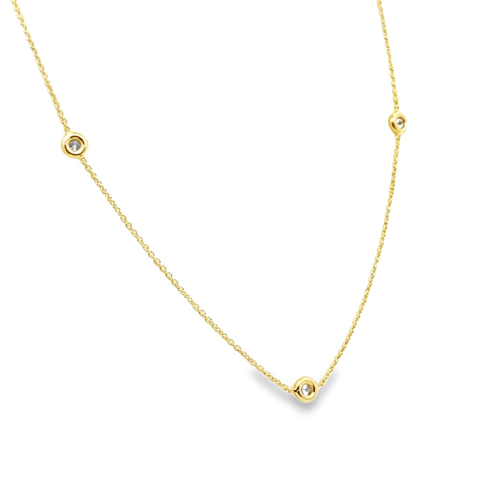 18K Yellow Gold Diamond by the Inch 5 Station Necklace