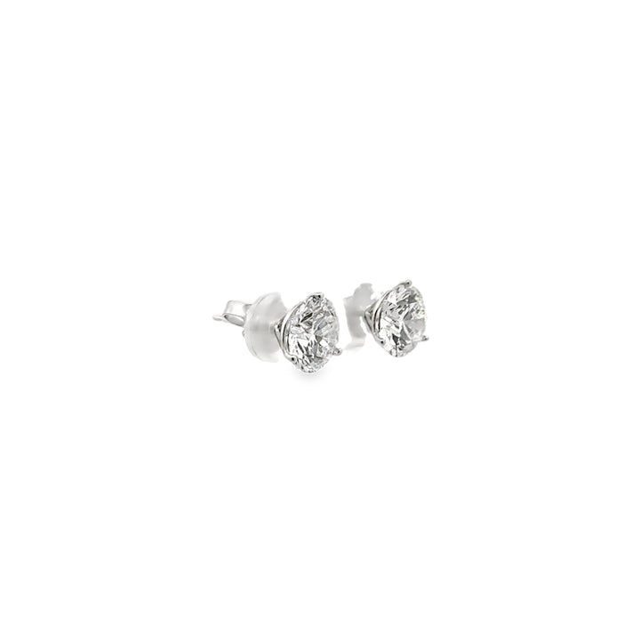 14K White Gold Lab Grown Diamond Martini Stud Earrings