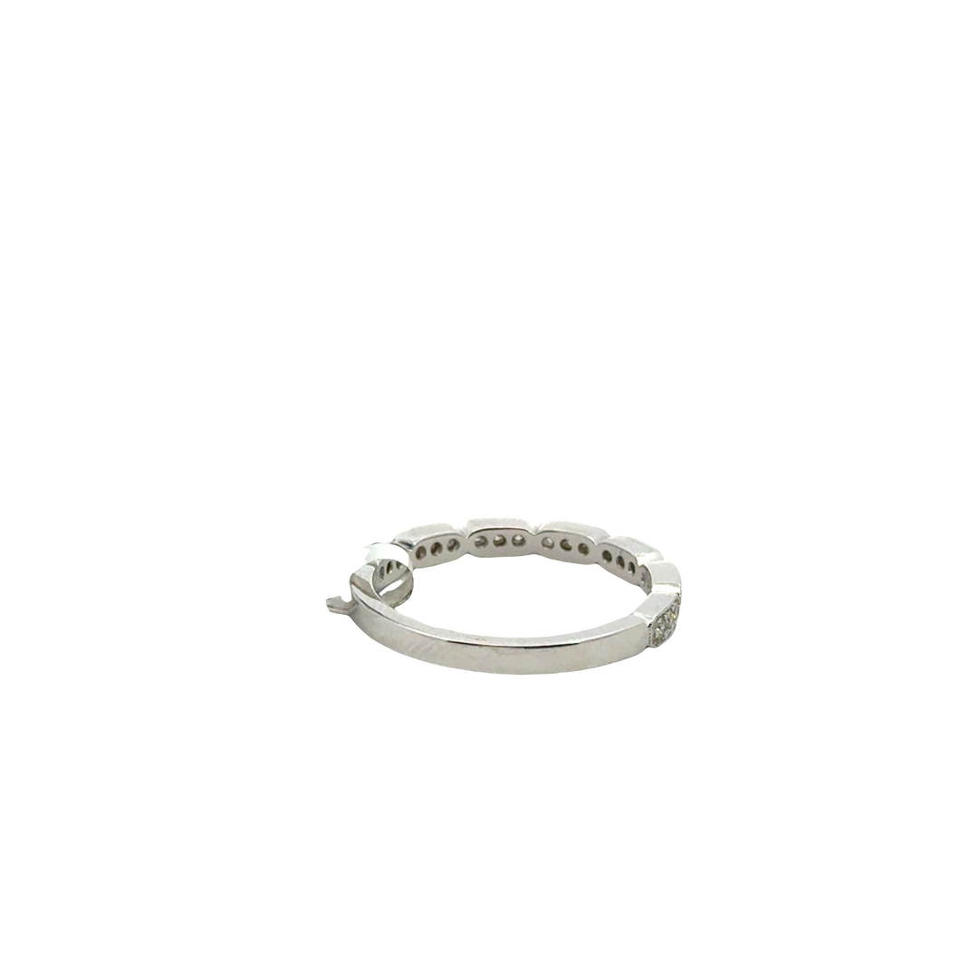 14K White Gold Diamond Bezel Stacker Ring