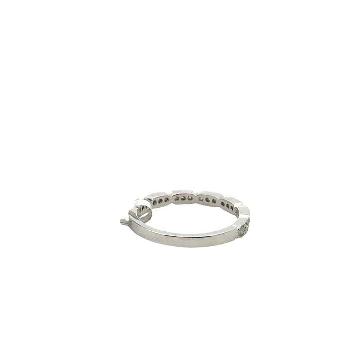 14K White Gold Diamond Bezel Stacker Ring