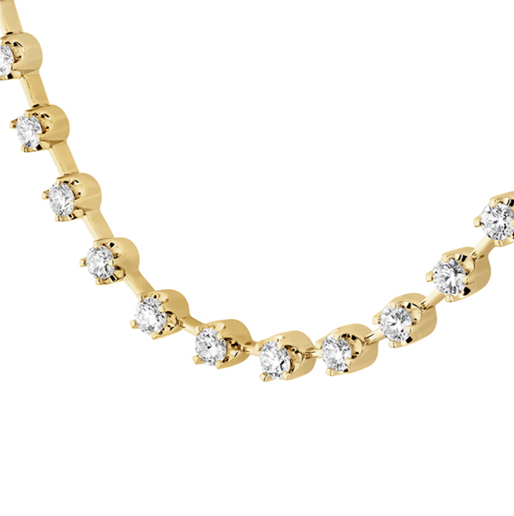 18K Yellow Gold Diamond Serena Half Station Necklace