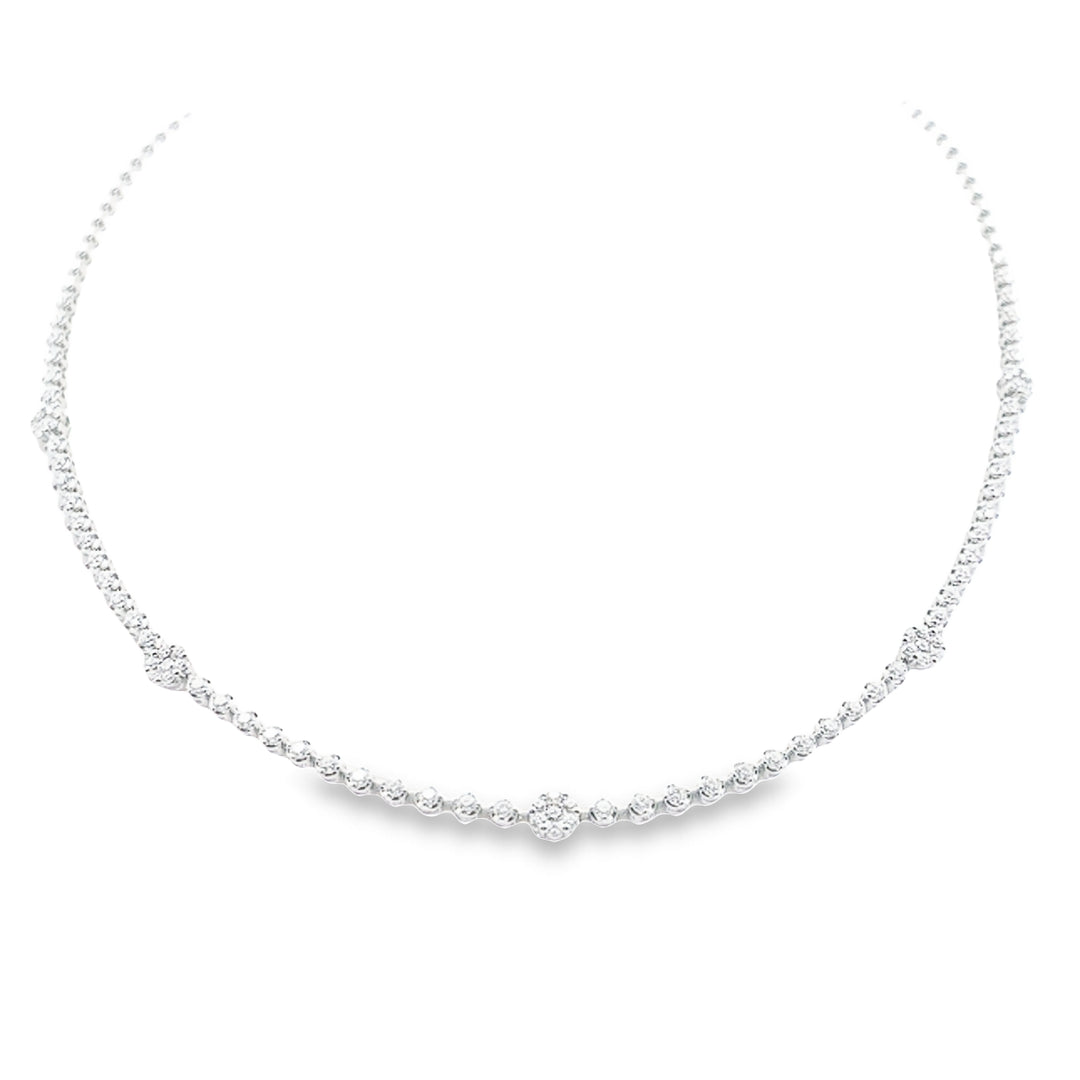 18K White Gold Diamond Tennis Necklace